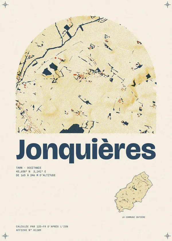 Affiche de Jonquières, calculée par 123-fr d'après l'IGN