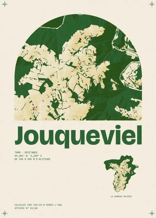 Affiche de Jouqueviel, calculée par 123-fr d'après l'IGN