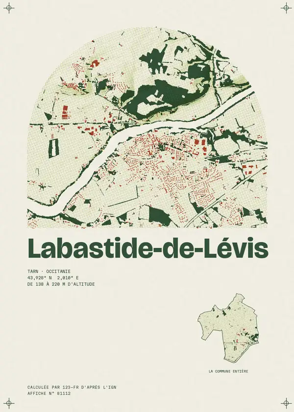 Affiche de Labastide-de-Lévis, calculée par 123-fr d'après l'IGN