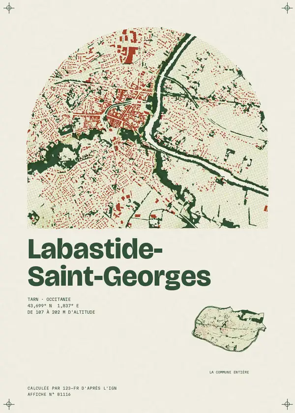 Affiche de Labastide-Saint-Georges, calculée par 123-fr d'après l'IGN