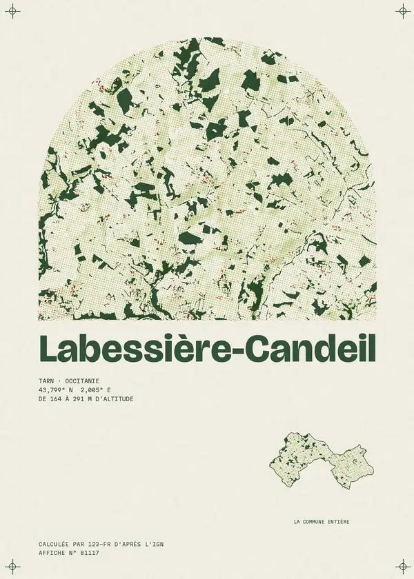 Affiche de Labessière-Candeil, calculée par 123-fr d'après l'IGN