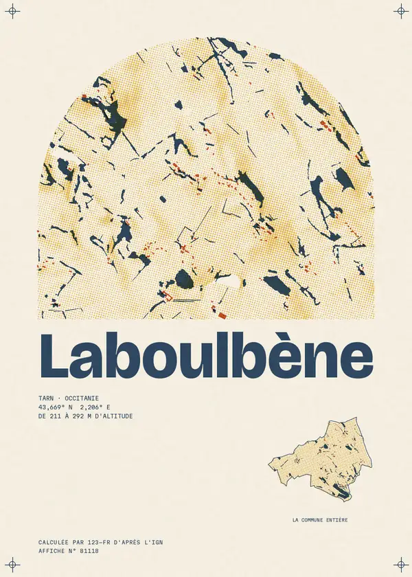 Affiche de Laboulbène, calculée par 123-fr d'après l'IGN
