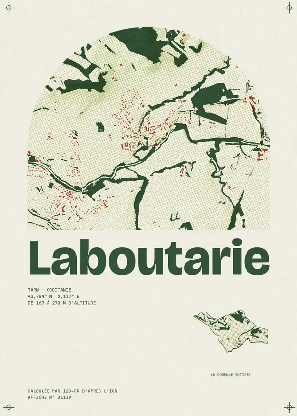 Affiche de Laboutarie, calculée par 123-fr d'après l'IGN