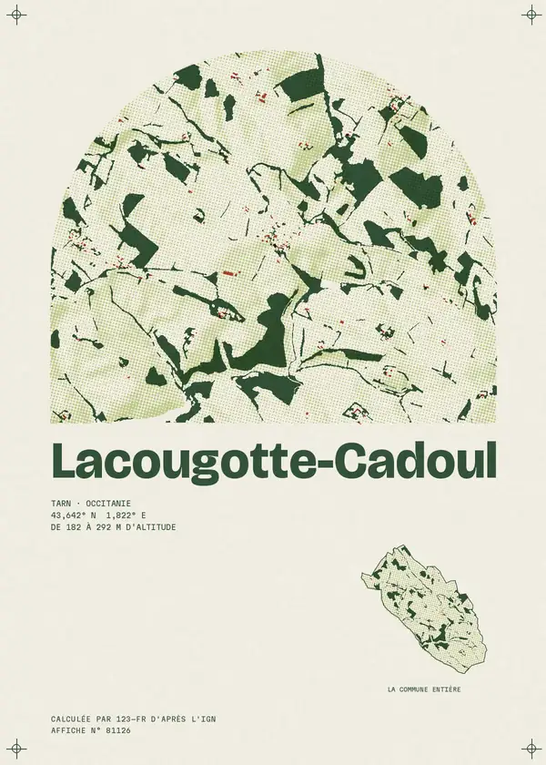 Affiche de Lacougotte-Cadoul, calculée par 123-fr d'après l'IGN