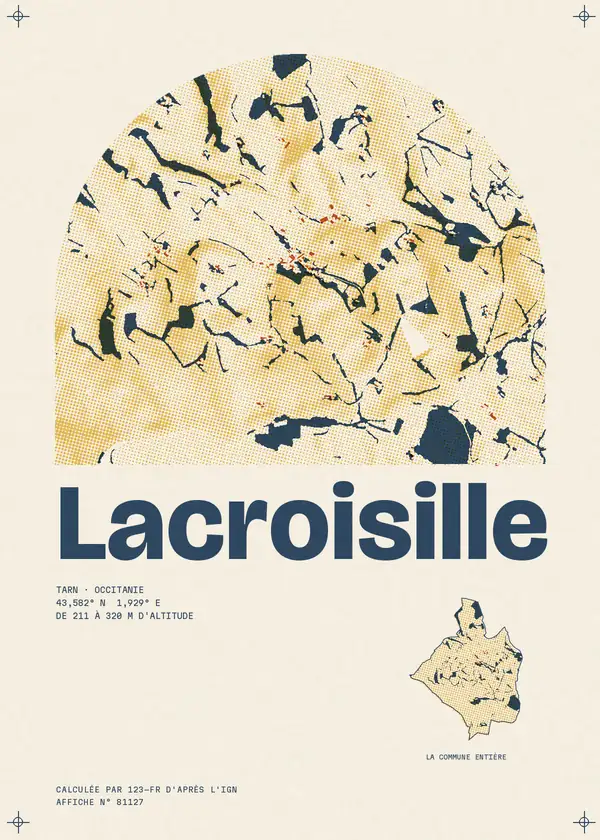 Affiche de Lacroisille, calculée par 123-fr d'après l'IGN