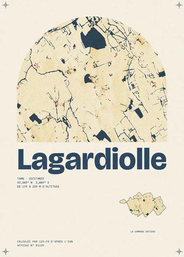 Affiche de Lagardiolle, calculée par 123-fr d'après l'IGN