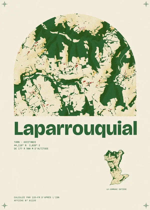 Affiche de Laparrouquial, calculée par 123-fr d'après l'IGN