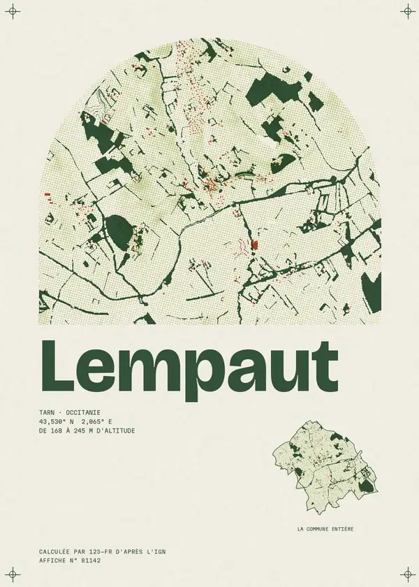 Affiche de Lempaut, calculée par 123-fr d'après l'IGN