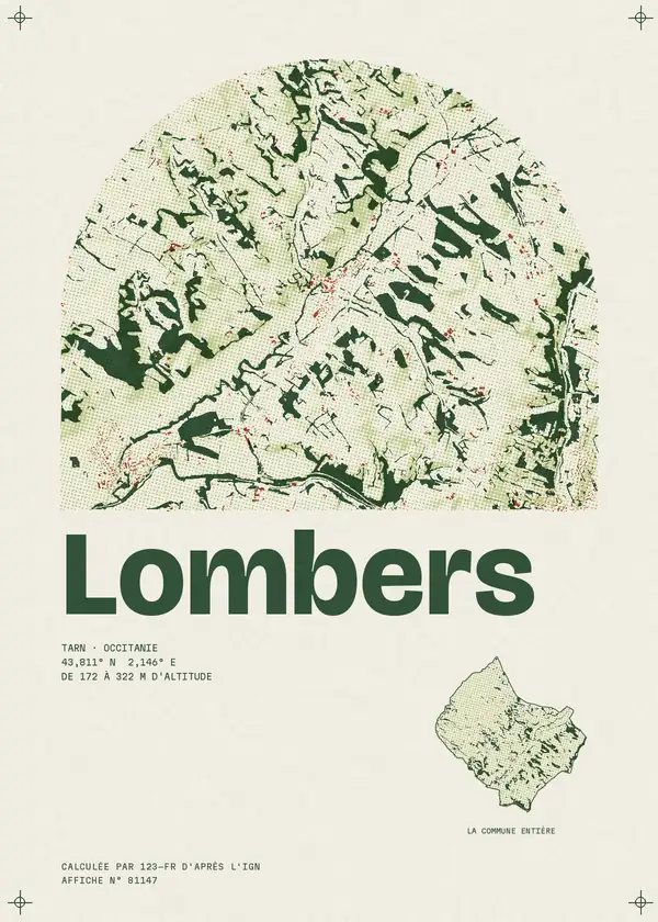 Affiche de Lombers, calculée par 123-fr d'après l'IGN