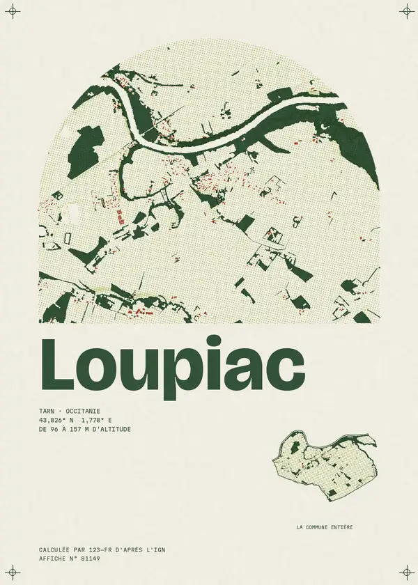 Affiche de Loupiac, calculée par 123-fr d'après l'IGN