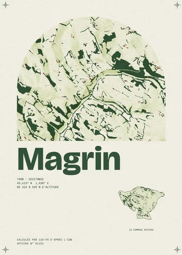 Affiche de Magrin, calculée par 123-fr d'après l'IGN