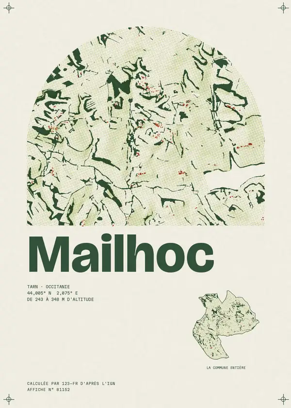 Affiche de Mailhoc, calculée par 123-fr d'après l'IGN