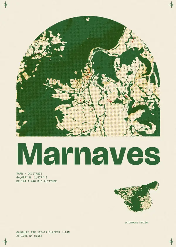 Affiche de Marnaves, calculée par 123-fr d'après l'IGN