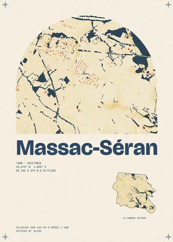 Affiche de Massac-Séran, calculée par 123-fr d'après l'IGN