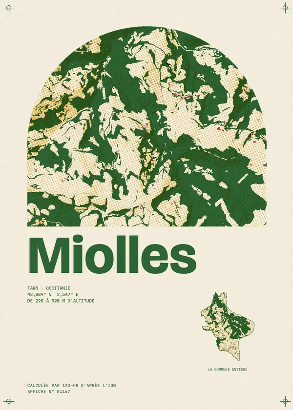 Affiche de Miolles, calculée par 123-fr d'après l'IGN