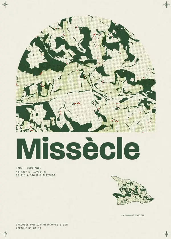 Affiche de Missècle, calculée par 123-fr d'après l'IGN