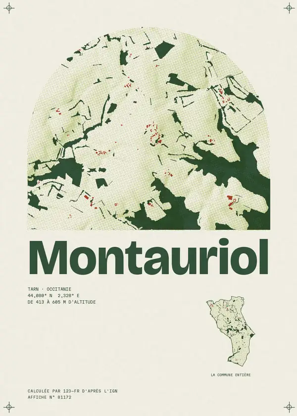 Affiche de Montauriol, calculée par 123-fr d'après l'IGN