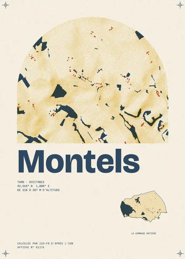 Affiche de Montels, calculée par 123-fr d'après l'IGN