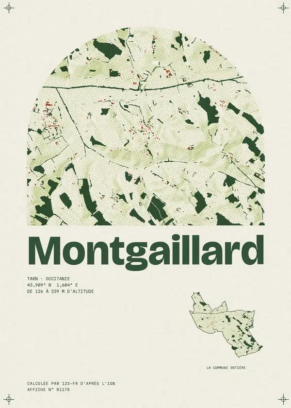 Affiche de Montgaillard, calculée par 123-fr d'après l'IGN