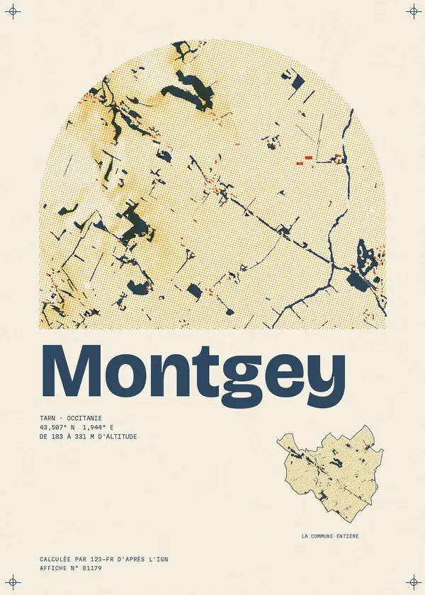 Affiche de Montgey, calculée par 123-fr d'après l'IGN