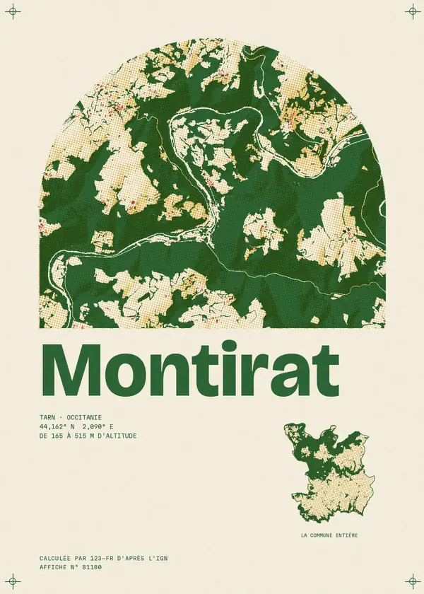Affiche de Montirat, calculée par 123-fr d'après l'IGN