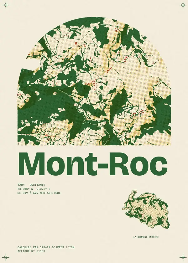 Affiche de Mont-Roc, calculée par 123-fr d'après l'IGN
