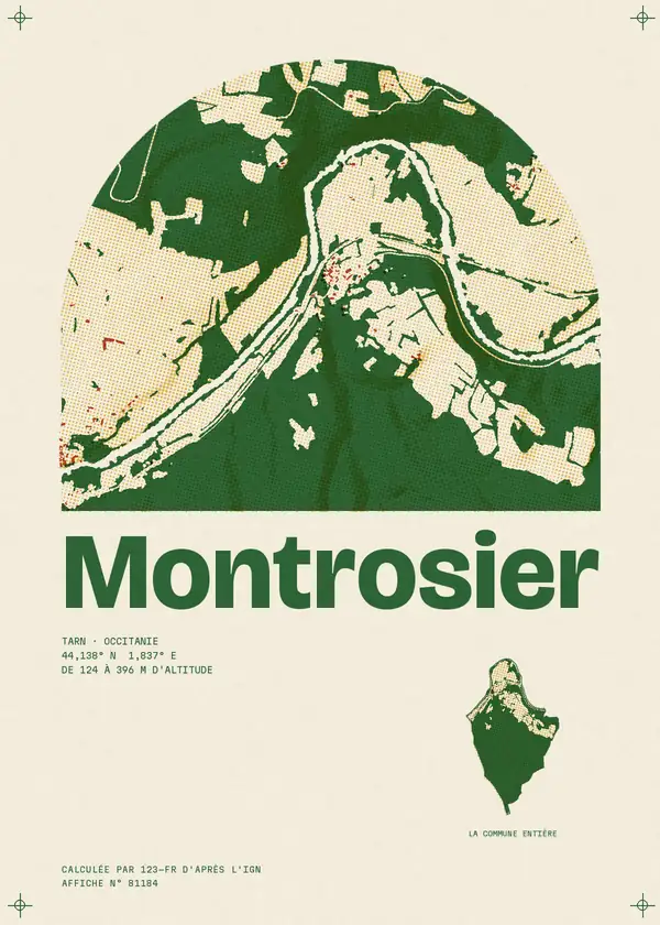 Affiche de Montrosier, calculée par 123-fr d'après l'IGN