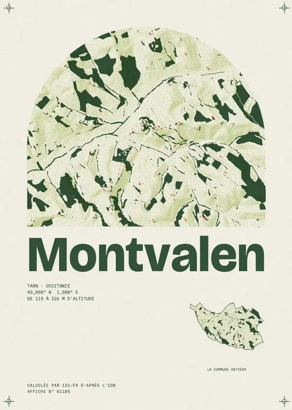 Affiche de Montvalen, calculée par 123-fr d'après l'IGN