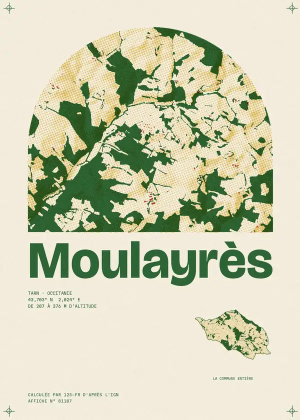 Affiche de Moulayrès, calculée par 123-fr d'après l'IGN