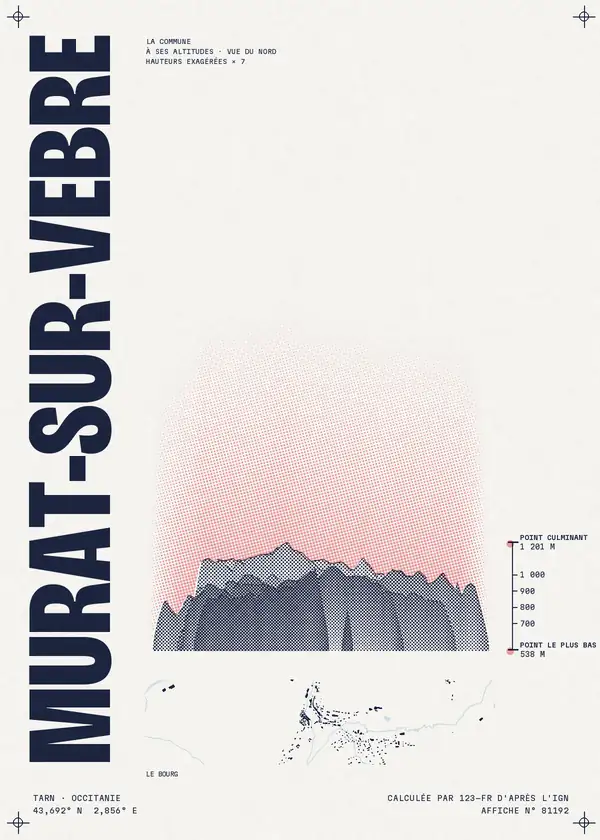 Affiche de Murat-sur-Vèbre, calculée par 123-fr d'après l'IGN
