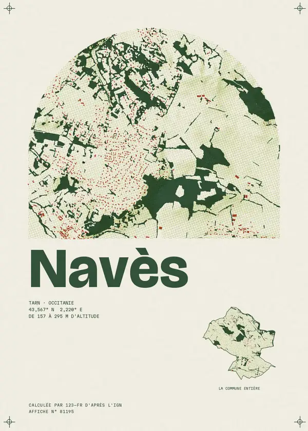 Affiche de Navès, calculée par 123-fr d'après l'IGN