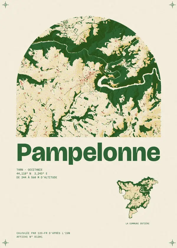 Affiche de Pampelonne, calculée par 123-fr d'après l'IGN
