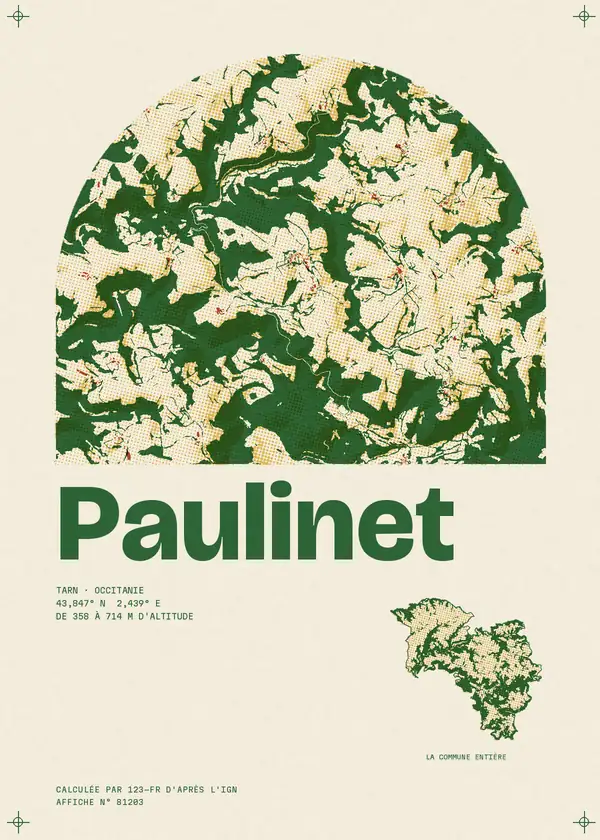 Affiche de Paulinet, calculée par 123-fr d'après l'IGN