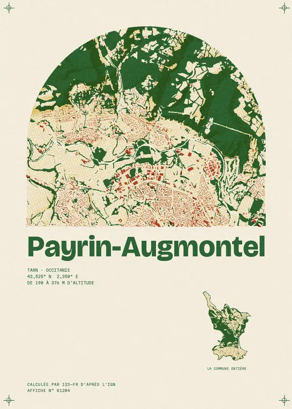 Affiche de Payrin-Augmontel, calculée par 123-fr d'après l'IGN