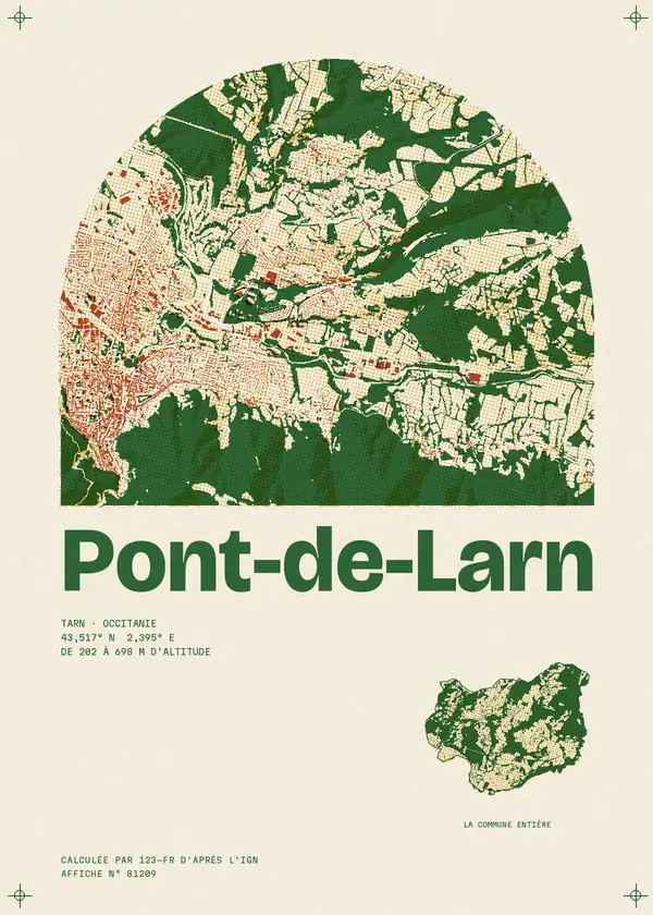 Affiche de Pont-de-Larn, calculée par 123-fr d'après l'IGN