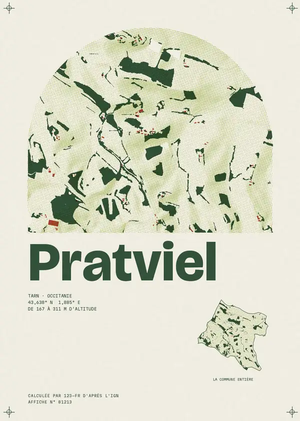 Affiche de Pratviel, calculée par 123-fr d'après l'IGN