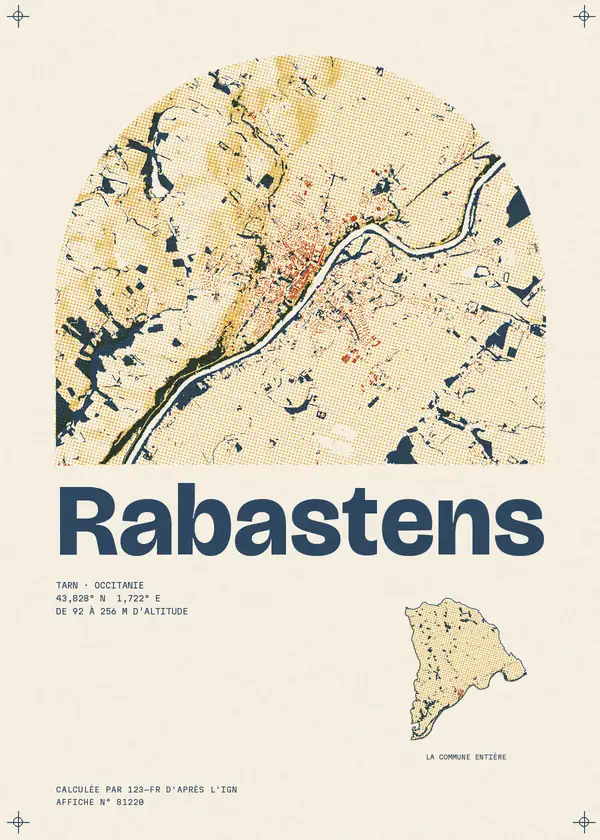 Affiche de Rabastens, calculée par 123-fr d'après l'IGN