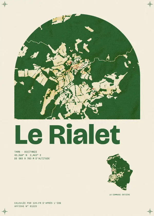Affiche de Le Rialet, calculée par 123-fr d'après l'IGN