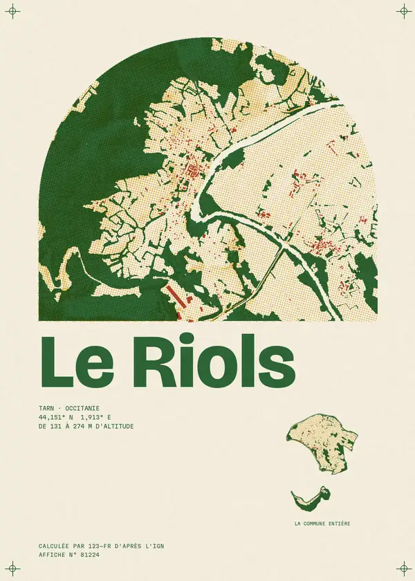 Affiche de Le Riols, calculée par 123-fr d'après l'IGN