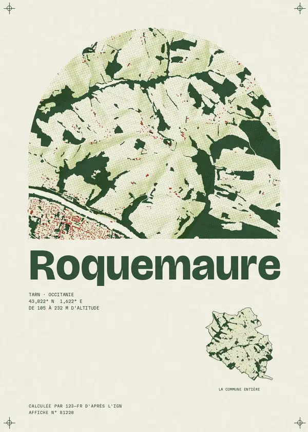Affiche de Roquemaure, calculée par 123-fr d'après l'IGN