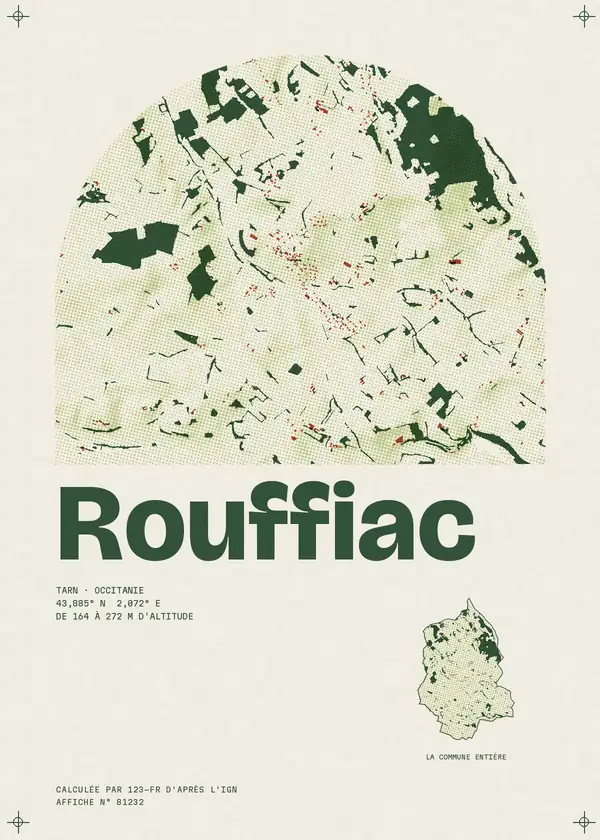 Affiche de Rouffiac, calculée par 123-fr d'après l'IGN