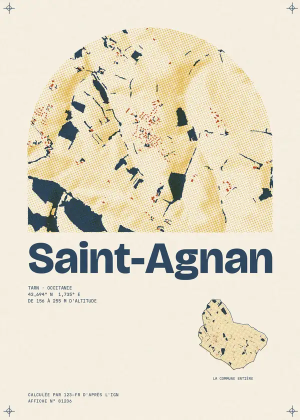 Affiche de Saint-Agnan, calculée par 123-fr d'après l'IGN