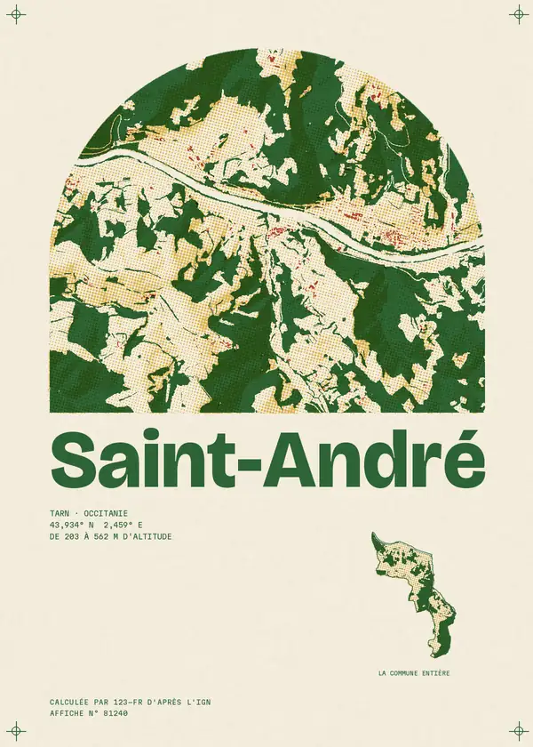 Affiche de Saint-André, calculée par 123-fr d'après l'IGN