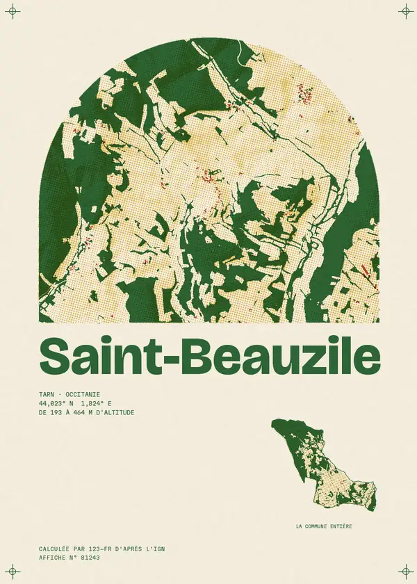 Affiche de Saint-Beauzile, calculée par 123-fr d'après l'IGN