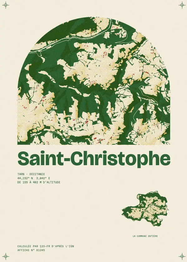 Affiche de Saint-Christophe, calculée par 123-fr d'après l'IGN