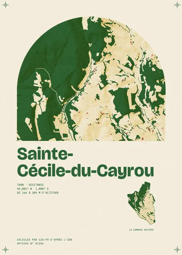Affiche de Sainte-Cécile-du-Cayrou, calculée par 123-fr d'après l'IGN