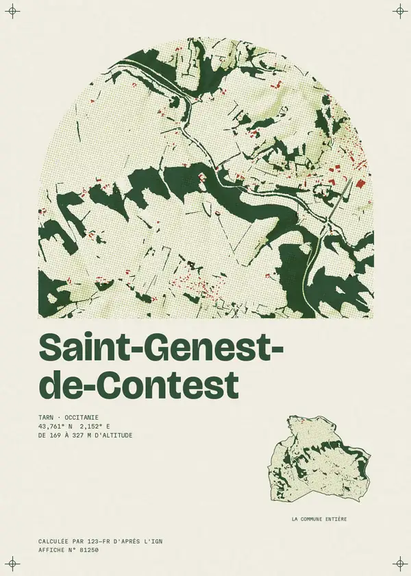 Affiche de Saint-Genest-de-Contest, calculée par 123-fr d'après l'IGN