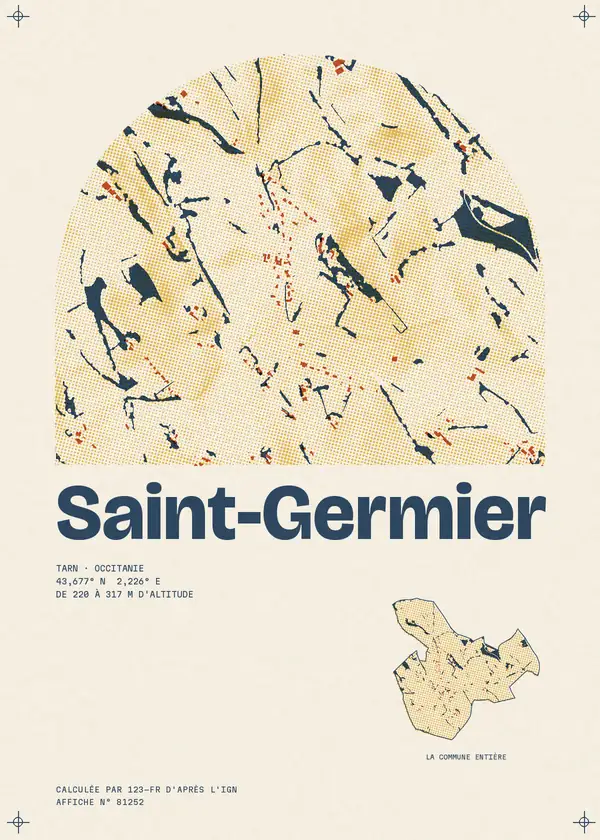Affiche de Saint-Germier, calculée par 123-fr d'après l'IGN