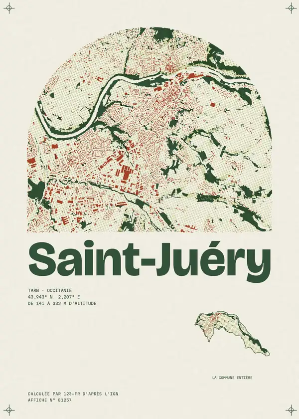 Affiche de Saint-Juéry, calculée par 123-fr d'après l'IGN