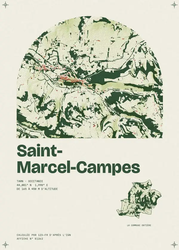 Affiche de Saint-Marcel-Campes, calculée par 123-fr d'après l'IGN